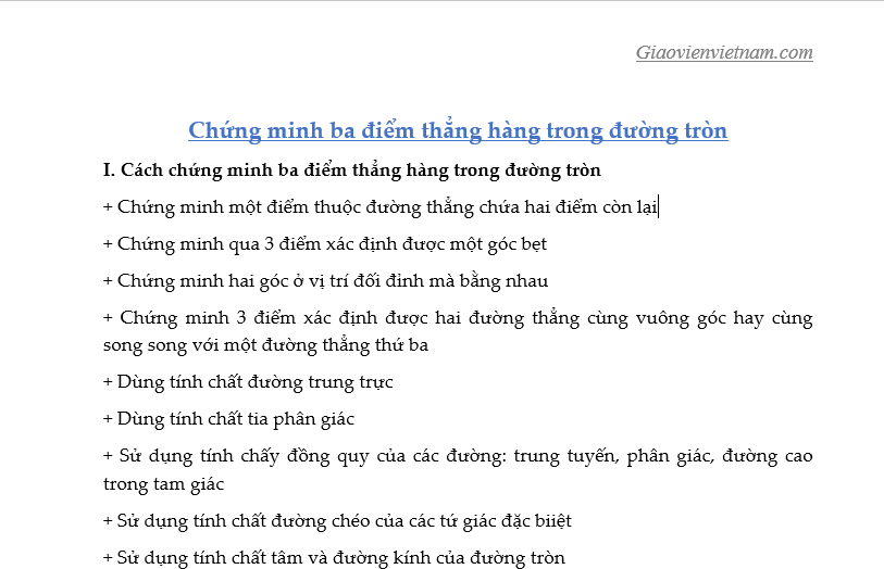 Chứng minh ba Điểm thẳng hàng bằng Đường thẳng song song